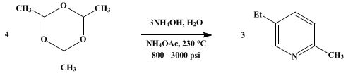 Reaction equation for 5-ETHYL-2-METHYLPYRIDINE (2-Picoline, 5-ethyl-)