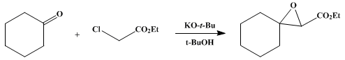 Reaction equation for ETHYL β,β-PENTAMETHYLENEGLYCIDATE (1-Oxaspiro[2.5]octane-2-carboxylic acid, ethyl ester)