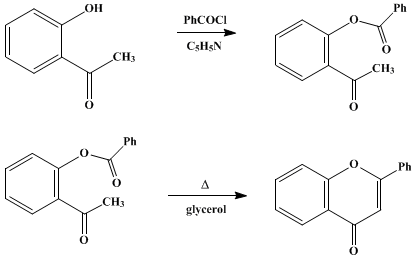 Reaction equation for FLAVONE (Method 1)