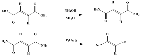 Reaction equation for FUMARONITRILE