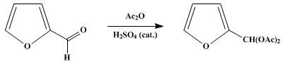 Reaction equation for FURFURAL DIACETATE (2-Furanmethanediol, diacetate)
