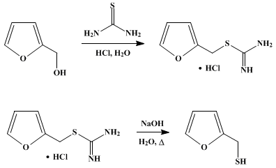 Reaction equation for 2-FURFURYL MERCAPTAN (2-Furanmethanethiol)