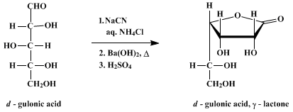 Reaction equation for D-GULONIC-γ-LACTONE (D-Gulonic acid, γ-lactone)