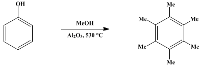 Reaction equation for HEXAMETHYLBENZENE (Benzene, hexamethyl-)