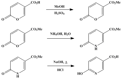 Reaction equation for 6-HYDROXYNICOTINIC ACID (Nicotinic acid, 6-hydroxy-)