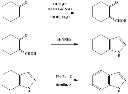 Reaction equation for INDAZOLE (1H-Indazole)