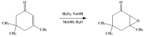 Reaction equation for ISOPHORONE OXIDE (Cyclohexanone, 2,3-epoxy-3,5,5-trimethyl-)