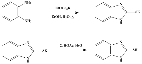 Reaction equation for 2-MERCAPTOBENZIMIDAZOLE (2-Benzimidazolethiol)