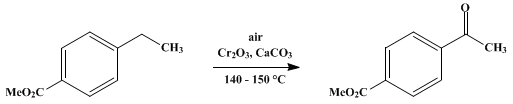 Reaction equation for METHYL p-ACETYLBENZOATE (Benzoic acid, p-acetyl-, methyl ester)