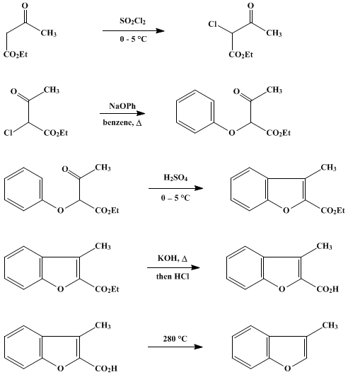 Reaction equation for 3-METHYLCOUMARONE (Benzofuran, 3-methyl-)