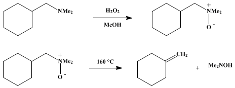 Reaction equation for METHYLENECYCLOHEXANE AND N,N-DIMETHYLHYDROXYLAMINE HYDROCHLORIDE (Cyclohexane, methylene-)
