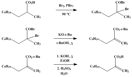 Reaction equation for 2-METHYLENEDODECANOIC ACID (Dodecanoic acid, 2-methylene-)