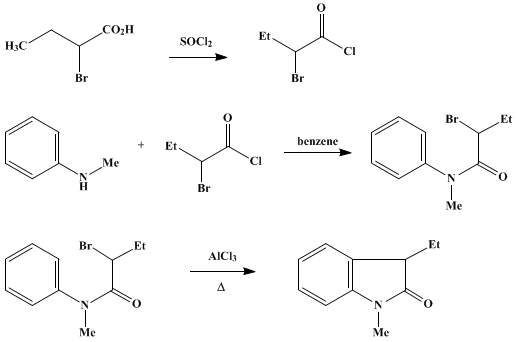 Reaction equation for 1-METHYL-3-ETHYLOXINDOLE (Oxindole, 3-ethyl-1-methyl)
