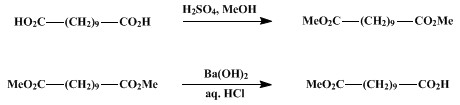 Reaction equation for METHYL HYDROGEN HENDECANEDIOATE (Undecanedioic acid, methyl ester)