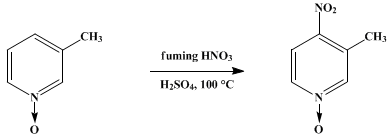 Reaction equation for 3-METHYL-4-NITROPYRIDINE-1-OXIDE (3-Picoline, 4-nitro-, 1-oxide)