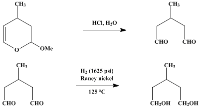 Reaction equation for 3-METHYL-1,5-PENTANEDIOL (1,5-Pentanediol, 3-methyl-)