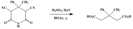 Reaction equation for β-METHYL-β-PHENYLGLUTARIC ACID (Glutaric acid, 3-methyl-3-phenyl-)