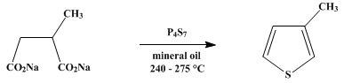 Reaction equation for 3-METHYLTHIOPHENE (Thiophene, 3-methyl-)