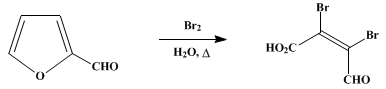 Reaction equation for MUCOBROMIC ACID (Acrylic acid, 2,3-dibromo-3-formyl-)