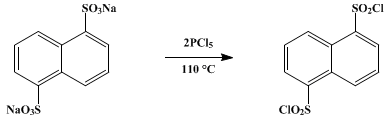 Reaction equation for NAPHTHALENE-1,5-DISULFONYL CHLORIDE (1,5-Naphthalenedisulfonyl chloride)
