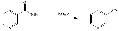 Reaction equation for NICOTINONITRILE