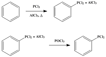 Reaction equation for PHENYLDICHLOROPHOSPHINE (Phosphonous dichloride, phenyl-)