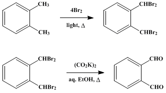 Reaction equation for o-PHTHALALDEHYDE (Phthalaldehyde)