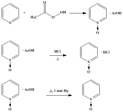 Reaction equation for PYRIDINE-N-OXIDE (Pyridine-1-oxide)