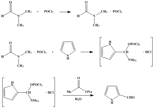 Reaction equation for 2-PYRROLEALDEHYDE (Pyrrole-2-carboxaldehyde)