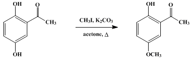 Reaction equation for QUINACETOPHENONE MONOMETHYL ETHER (Acetophenone, 2'-hydroxy-5'-methoxy-)