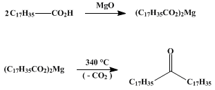 Reaction equation for STEARONE (18-Pentatriacontanone)