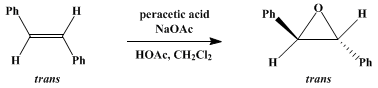 Reaction equation for trans-STILBENE OXIDE (Bibenzyl, α,α'-epoxy-)