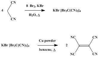 Reaction equation for TETRACYANOETHYLENE (Ethenetetracarbonitrile)