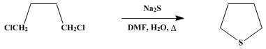 Reaction equation for TETRAHYDROTHIOPHENE (Thiophene, tetrahydro-)