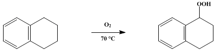 Reaction equation for TETRALIN HYDROPEROXIDE (Hydroperoxide, (1,2,3,4-tetrahydro-1-naphthyl)-)