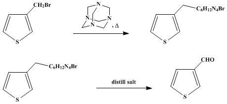 Reaction equation for 3-THENALDEHYDE (3-Thiophenecarboxaldehyde)