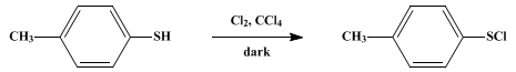 Reaction equation for p-TOLUENESULFENYL CHLORIDE