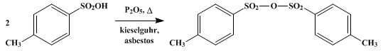 Reaction equation for p-TOLUENESULFONIC ANHYDRIDE