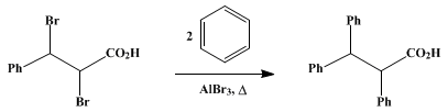 Reaction equation for α,β,β-TRIPHENYLPROPIONIC ACID (Propionic acid, 2,3,3-triphenyl-)
