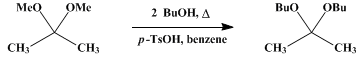 Reaction equation for ACETONE DIBUTYL ACETAL (Propane, 2,2-dibutoxy-)