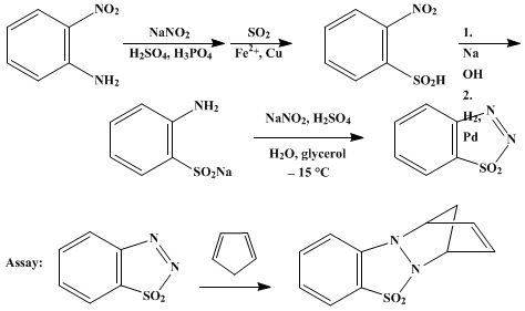 Reaction equation for 1,2,3-BENZOTHIADIAZOLE 1,1-DIOXIDE