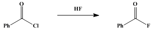 Reaction equation for BENZOYL FLUORIDE