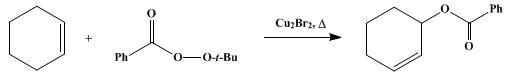Reaction equation for 3-BENZOYLOXYCYCLOHEXENE (2-Cyclohexen-1-ol, benzoate)
