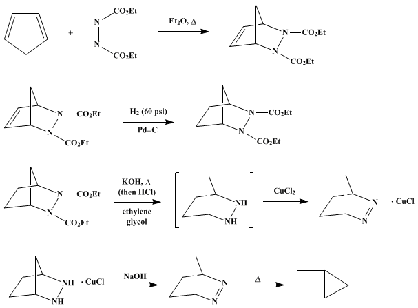 Reaction equation for BICYCLO[2.1.0]PENTANE