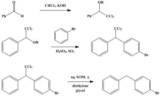 Reaction equation for p-BROMODIPHENYLMETHANE (Methane, (p-bromophenyl)phenyl-)