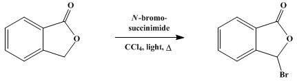 Reaction equation for 3-BROMOPHTHALIDE (1(3H)-Isobenzofuranone, 3-bromo-)