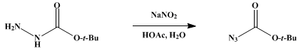 Reaction equation for t-BUTYL AZIDOFORMATE (Formic acid, azido-, tert-butyl ester)