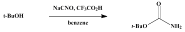 Reaction equation for t-BUTYL CARBAMATE (Carbamic acid, tert-butyl ester)