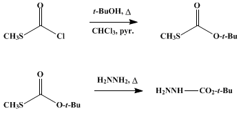 Reaction equation for t-BUTYL CARBAZATE (Carbazic acid, tert-butyl ester)