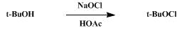 Reaction equation for t-BUTYL HYPOCHLORITE